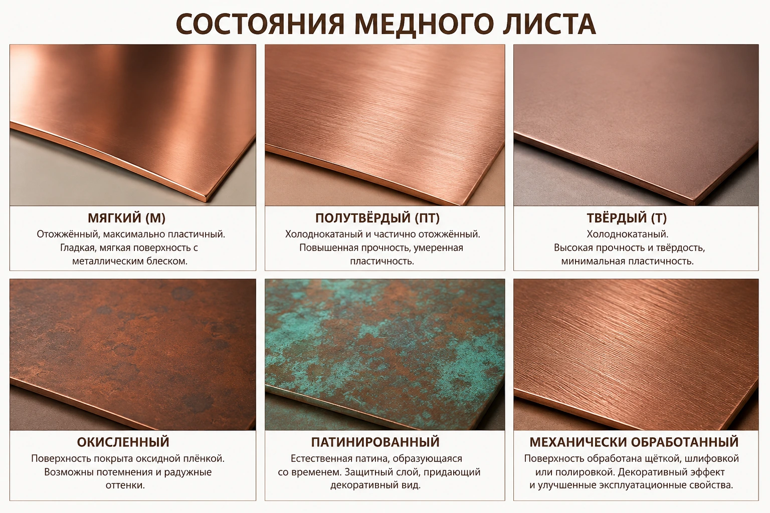 Состояния медного листа